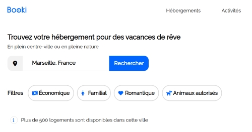 Capture d'écran du projet dans un carousel